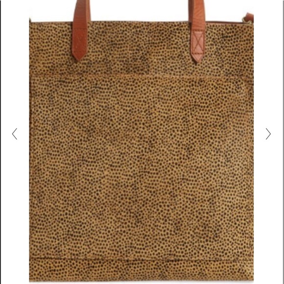 $215 Madewell Medium Transport Tote: Genuine Calf Hair - Picture 6 of 7